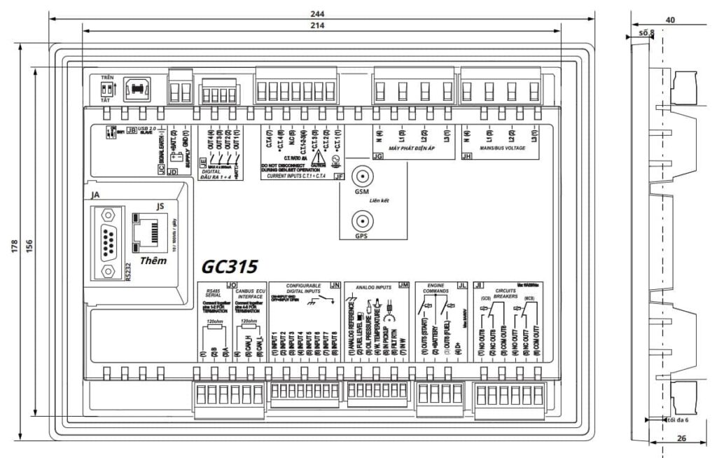 Bộ điều khiển chuyển nguồn tự động ATS115/ ATS115 Plus So do ATS115