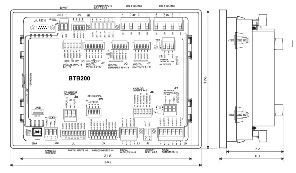 Bộ điều khiển điều khiển thanh cái BTB200 So do BTB200