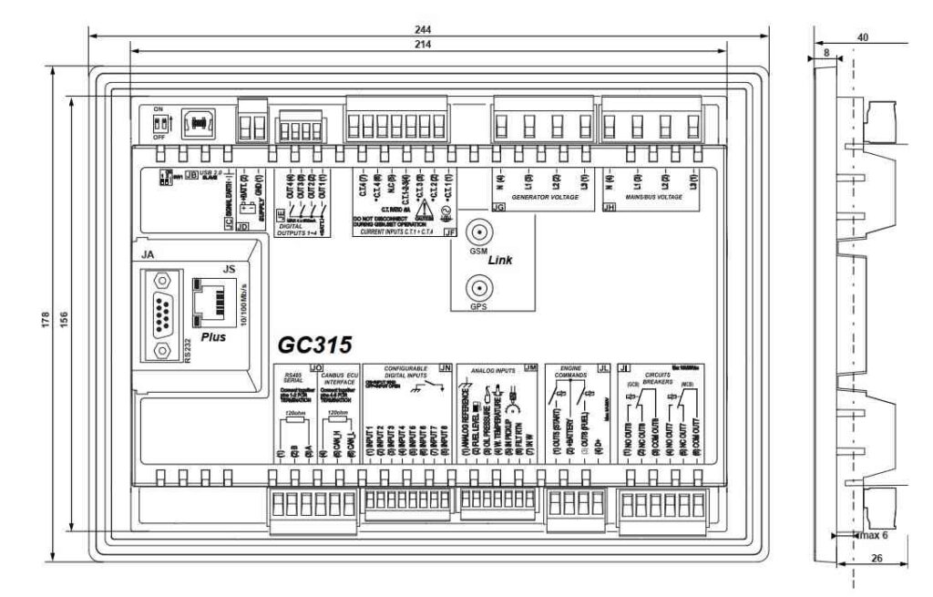 Bộ điều khiển máy phát điện GC315/ GC315 Plus/ GC315 Link Sơ đồ bộ điều khiển máy phát điện GC315